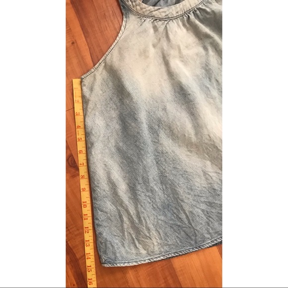 h&m limited edition size 10 light denim flowy top - Picture 5 of 8